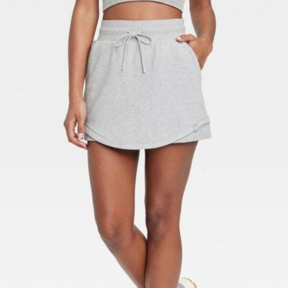 Women French Terry Skort - Joylab Heathered Grey XL NWT